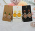 Twavang Earring Card Holder Set, 100Pcs Kraft Paper Earring Display Cards, 100 Pairs Clear Earring Backs with 100Pcs Self Adhesive Bags for Earrin...