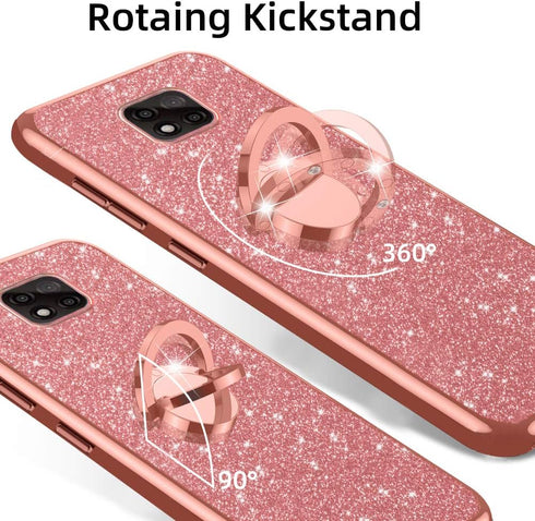 nancheng for Moto G Power 2021 Case, Glitter Luxury Sparkles Soft TPU Silicone Slim Cute for Women Girls with Kickstand, Bling Diamond Ring Stand ...