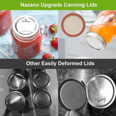 200pcs Regular Mouth Canning Lids, 70mm Mason Jar Lids for Canning, Reusable Leak Proof Split-type Gold Lids, Food Grade Material (70mm, Silver)...