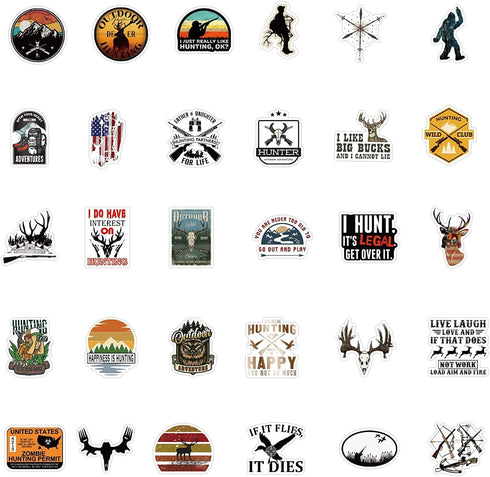 Go Hunting Stickers 104PCS Outdoor Adventure Wildness Waterproof Vinyl Decals Water Bottle Labels for Boys for Computer Cups Bike Motorcycle Helme...