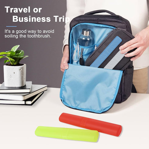 4 Pack Portable Travel Toothbrush Case, Transparent Breathable Plastic Toothbrush Holder for Home, Travel, Business, Camping, School...