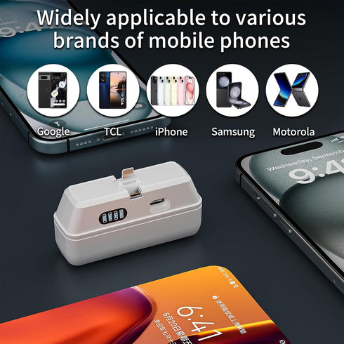 iPhone Power Bank of iPhone 15 Portable Charger USB c 5000mAh Switchable Double Plug A Small Portable Charger Compatible with iPhone 15/14/13/12/1...