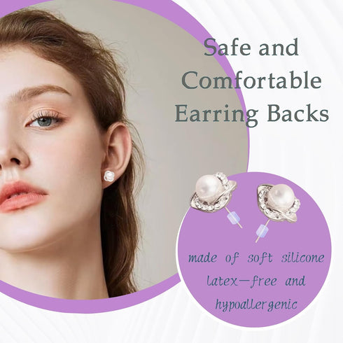 Clear Earring Backs, 200PCS Plastic Earring Stoppers, Tube Earring Findings, Hypo-allergenic Jewelry Accessories...