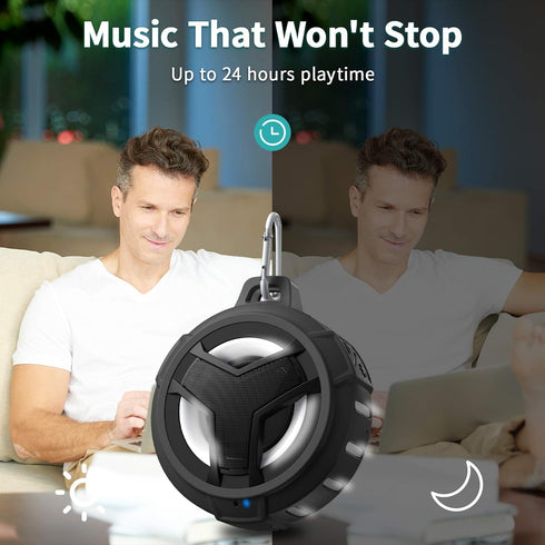 EBODA Bluetooth Shower Speaker, Portable Bluetooth Speakers, IP67 Waterproof Wireless Speaker with LED Light, Floating, 2000mAh, True Wireless Ste...