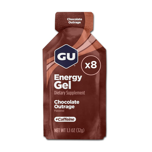 GU Energy Original Sports Nutrition Energy Gel, Vegan, Gluten-Free, Kosher, and Dairy-Free On-the-Go Energy for Any Workout, 8-Count, Chocolate Ou...