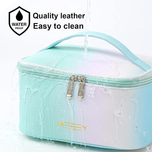 KITENROM Makeup Bag Preppy Cosmetic Bag Small for Women Toiletry Bags Pouch Organizer Rainbow Gradient Green...