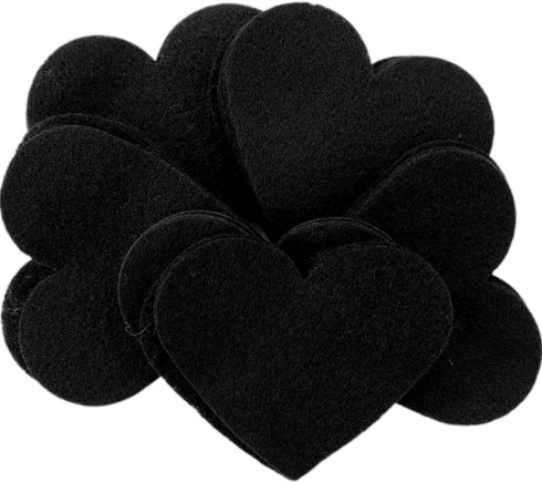 Playfully Ever After 2 inch Felt Hearts 45pc - Black...