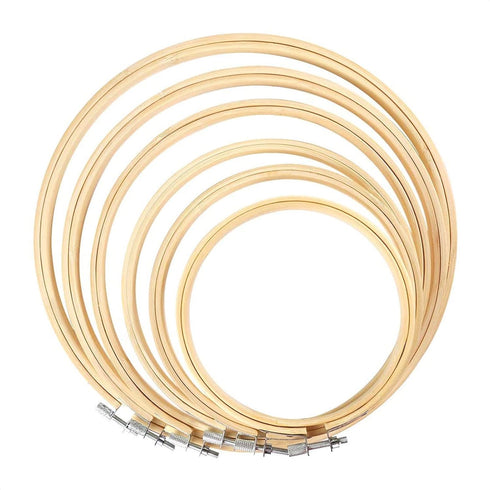 6Pcs Wooden Embroidery Hoops for Quilting Accessories - 4 inch to 10 inch Cross Stitch Craft Rings for Crafts Quilting Frame for Hand Quilting Sup...