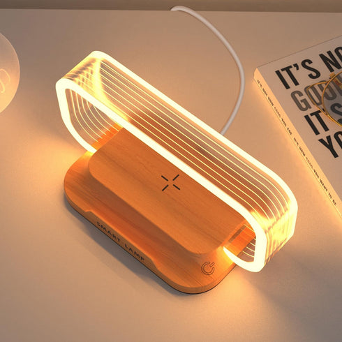 Small Nightstand Lamp with Wireless Charger,Cute Bedside Lamp for Bedroom,Small Table Lamp with Phone Charger,Mini Night Light for Boys Girls,Tiny...