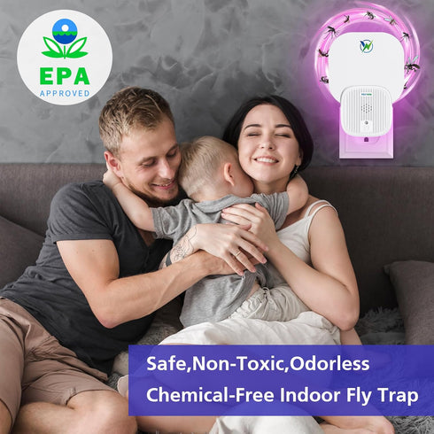 Fly Trap Indoor, 2-IN1 Ultrasonic Insect Repeller Insect Catcher, Plug-in Flying Insect Trap for Gnat, Moth, Mosquito, Flies, Electronic Pest Repe...