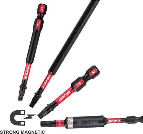 50 Pieces T20 2 In. Impact Tough Magnetic #20 Torx Head Power Bits, S2 Alloy Steel T20 Screwdriver Bits Set with 1Pcs Impact Bit Holder...