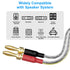 2 Pack 16/2 Speaker Flat Wire Cable with Banana Tip Plugs 6 FT, UL CL3 Rated, 16 Gauge AWG Wire, Tinned OFC Copper, Transparent Jacket with Yellow...