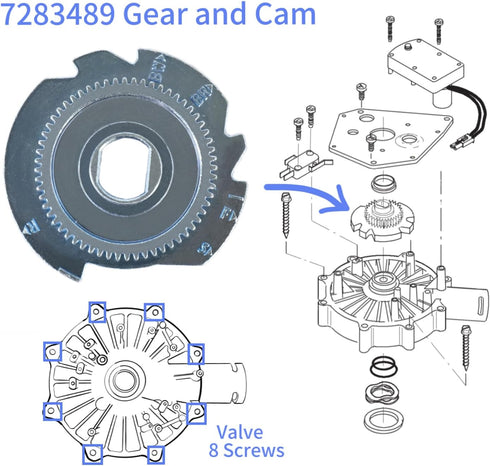 Cam and Gear 7283489 for Water Softeners,High Flow Water Softeners Parts...