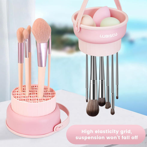 Makeup Brush Cleaner, 3 in 1 Clean, Dry, Storage Makeup Brush Cleaners Mat, Environmentally Friendly Silicone Makeup Brush Cleaning Bowl, Makeup B...