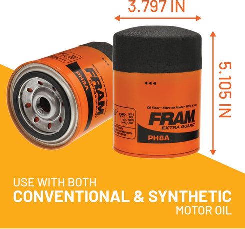 FRAM Extra Guard CH10855 10K Mile Change Automotive Replacement Interval Spin-On Engine Oil Filter for Select Vehicle Model Years, Vehicle Engine ...