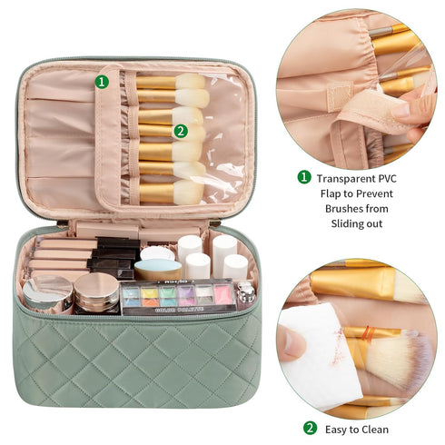 OCHEAL Makeup Bag, Portable Cosmetic Bag, Large Capacity Travel Makeup Case Organizer, Pink Makeup Bags For Women Toiletry Bag for Girls Traveling...