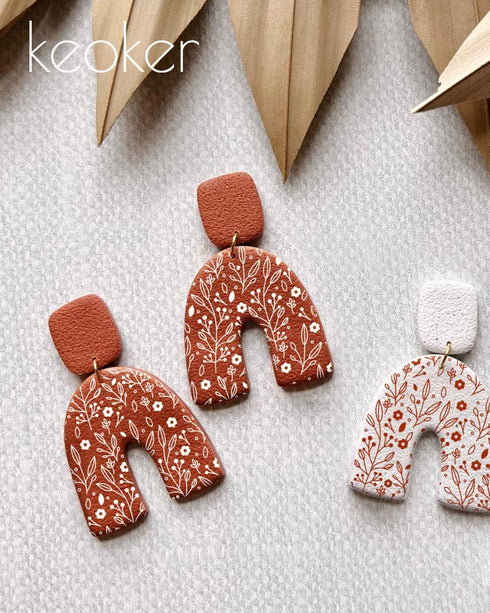 KEOKER Silk Screen Stencils for Polymer Clay,Cheetah Leopard Silk Screen for Polymer Clay, 6 PCS Reusable Silkscreen Print Kit for Printing on Cla...
