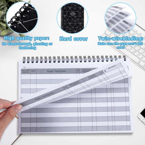 CASMONAL A5 Check Registers for Personal Checkbook, Big Checkbook Register & Financial Transaction Ledger Log Book for Small Business, Track Payme...