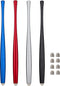 Slim Waist Stylus Pens for Touch Screen, Compatible with iPad, iPhone, Kindle Fire + 8 Extra Replaceable Hybrid Fiber Tips (Black,Silver,Blue, Red...