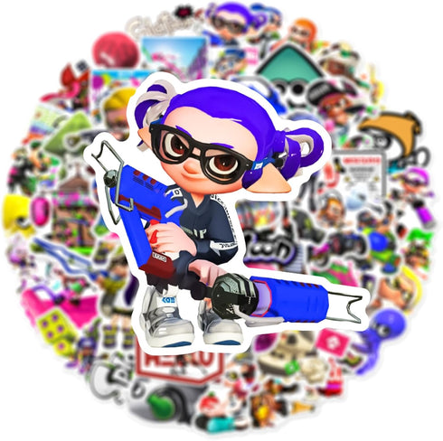 Splatoon Game Stickers for Kids and Teen, Cool Cartoon Game Splatoon Stickers for Water Bottle, Skateboard, Phone, Laptop, Bicycle, Travel Case, C...