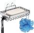 Shower Soap Holder with 4 Hooks, 304 Stainless Steel Adhesive Soap Dish, Silver...