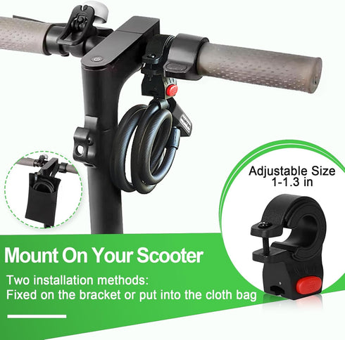 BANGTING Electric Scooter Lock, Bike Locks, 120cm/12mm Bike Lock Cable, Bike Lock with 2 Key for Bicycle/Scooter/Ebike/Stroller/Kids Bike/Moped...