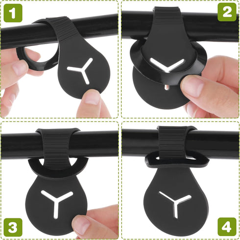 4pcs Silicone Dog Poop Bag Holder, Pet Waste Bag Holder, Dog Poop Bag Dispenser Hand Free Holder for Leash Dog Walking Bike Accessory Holder (Blac...