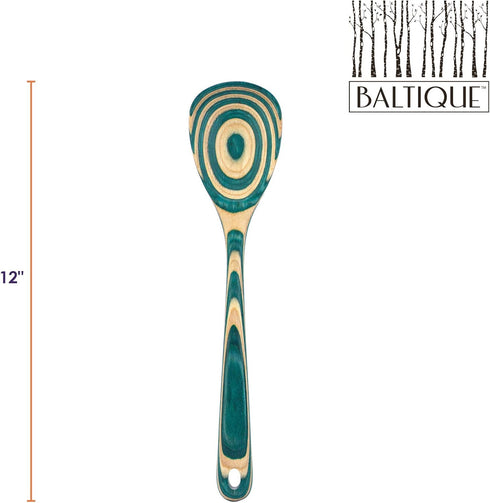 Baltique Mykonos Collection 12-1/2" Wooden Cooking Spoon, Safe for Nonstick...
