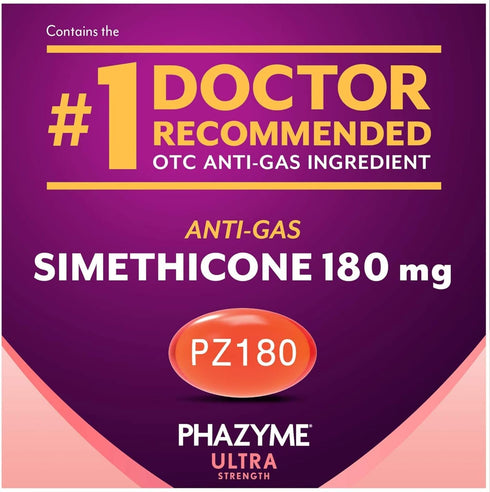 Phazyme Ultra Strength Gas & Bloating Relief, Works in Minutes, 48 Fast Gels...