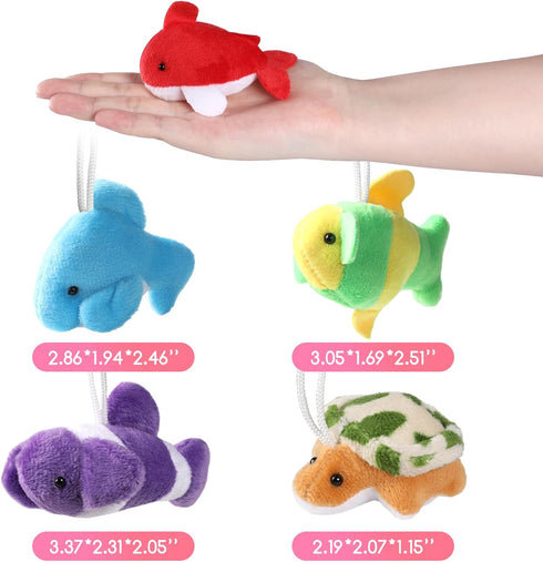 30 Pack Mini Ocean Animal Plush Toys Bulk,Cute Sea Creatures Stuffed Animals,Small Keychain Decoration for Claw Machine,Carnival Prize,Goody Bags ...