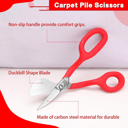 SPEEDWOX 7-Inch Carpet Pile Scissors Duckbill Applique Blade Scissors Carpet Trimmer Tufting Carpet Shears Scissors For Fabric Cutting Scissors Fo...
