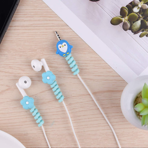 ASTARON 20 Pcs Cartoon Charger Cable Protectors USB Charger Cable Saver Silicone Flexible Cable Wire Protectors for Most Cellphone Data Lines Phon...