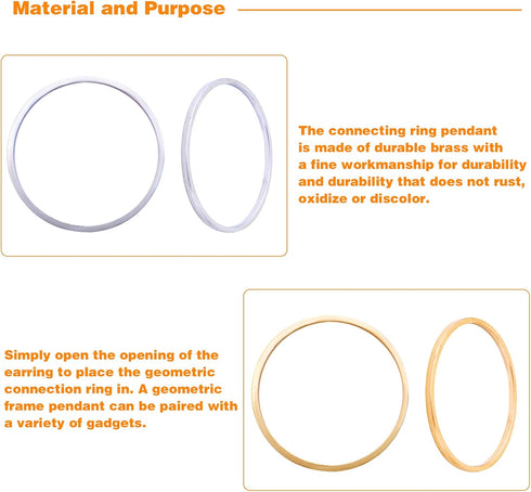 80pcs 15mm/20mm/25mm/30mm Earrings Beading Hoop Earring Findings Brass Round Circle Charms Open Bezel Pendant Frame for DIY Jewelry Earrings Makin...