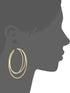 Guess Smooth and Textured Wire Gold Hoop Earrings...