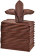 Chocolate Cloth Napkins 1-Dozen, Solid Washable Fabric Napkins Set of 12, Perfect for Weddings, Parties, Holiday Dinner (17 x 17-Inch, Chocolate)...