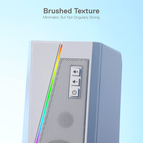 Redragon GS520 RGB Desktop Speakers, 2.0 Channel PC Computer Stereo Speaker with 6 Colorful LED Modes, Enhanced Sound and Easy-Access Volume Contr...