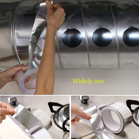 Aluminum foil Duct Tape, 2 inch Professional Grade Roll Silver Adhesive Sealing Tape for HVAC, Refrigerator, Freezer, Insulation, Patching Hot & C...