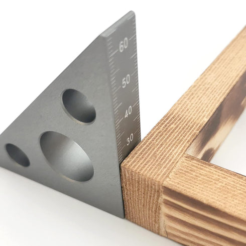 Right Angle Ruler, 45 n 90 Degree Small Aluminum Alloy Triangle Ruler with Both Imperial and Metric Scales Machinist Carpenter's Square Measuring ...