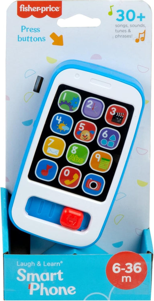 Fisher-Price Laugh & Learn Baby & Toddler Toy Smart Phone with Educational Music & Lights for Ages 6+ Months, Blue...