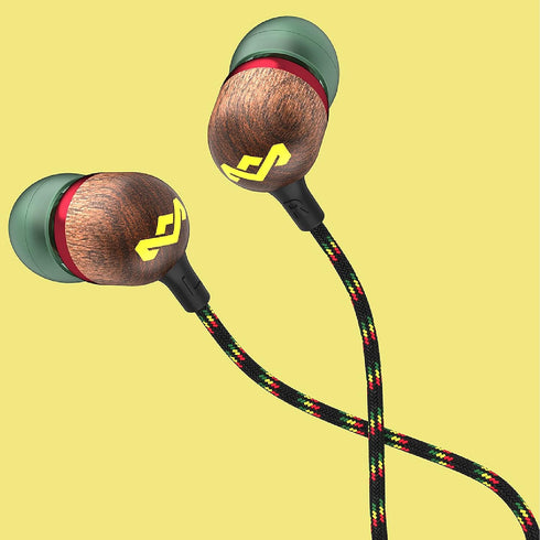 House of Marley Smile Jamaica: Wired Earphones with Microphone, Noise Isolating Design, and Sustainable Materials (Rasta)......
