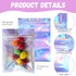Blulu 100 Pieces Resealable Foil Proof Bags Scent Proof Flat Pouch Clear Smell Sealable Packing Bags Iridescent for Food Storage Snack Jewelry(2 x...