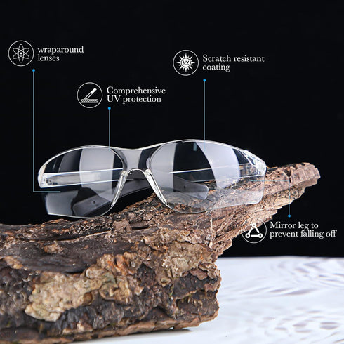 Queekay 12 Pack Safety Glasses Bulk Impact UV Scratch Glasses Protective Eyewear for Men Women Adolescents Eye Protection for Work Lab Constructio...