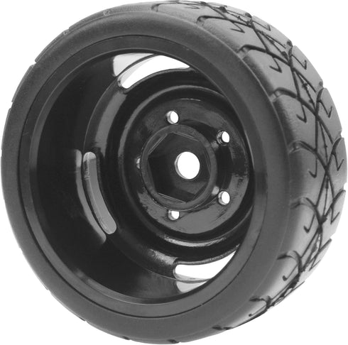 ShareGoo RC 1/10 Scale On Road Tires OD2.55 Rubber & Wheel Rims 12mm Hex Compatible with Traxxas 4 Tec 2.0 Tamiya TT01 XV01 Kyosho WR8 Sakura WLto...