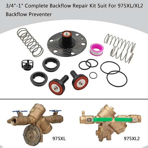 3/4"-1" Complete Backflow Repair Kit Compatible with Zurn Wilkins 975XL 975XL2 Rubber Repair Kit for Stopping Water Leak of RPZ Valve...