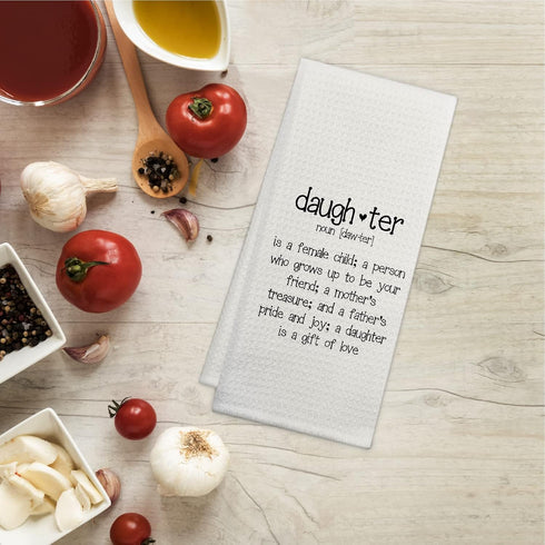 Daughter Definition Kitchen Towels Dishcloths,Inspirational Daughter Decorative Dish Towels Hand Towels Tea Towels,Birthday Gifts for Daughter,Ins...