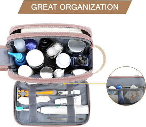 BAGSMART Toiletry Bag for Women, Cosmetic Makeup Bag Organizer, Travel Bag for Toiletries, Dopp Kit Water-resistant Shaving Bag for Accessories, P...