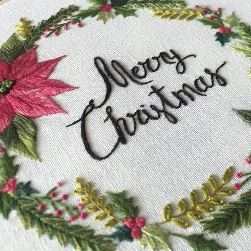 Embroidery Kit Merry Christmas Wreath Ornaments Awesocrafts Full Range of Embroidery Starter Kits for Beginners Adults Kids DIY Handmade Easy Patt...