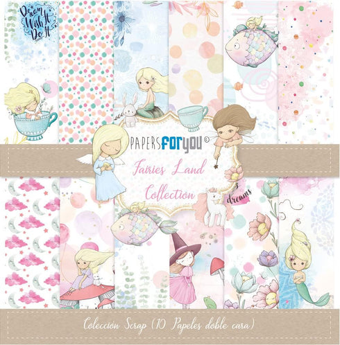 Papers For You - Scrapbooking and Craft Paper Kit | "Fairies Land" Collection | Includes 10 Double Sided Papers with Different Designs | Size 12" ...