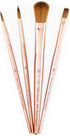 Royal & Langnickel Crafter's Choice Pro 4pc Synthetic Sable Mop Variety Craft Brush Set, Includes - Mop, Shader & Round Brushes Rose Gold...