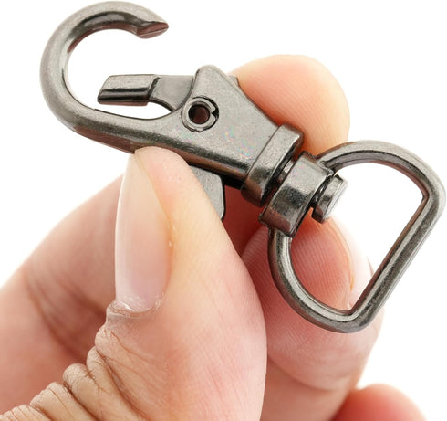 CRAFTMEMORE Swivel Lobster Claw Clasps Classic Trigger Snap Hooks CS10 Purse Landyard Clip 5/8" 3/4" 1" Pack of 10 (5/8 Inch, Gunmetal)...